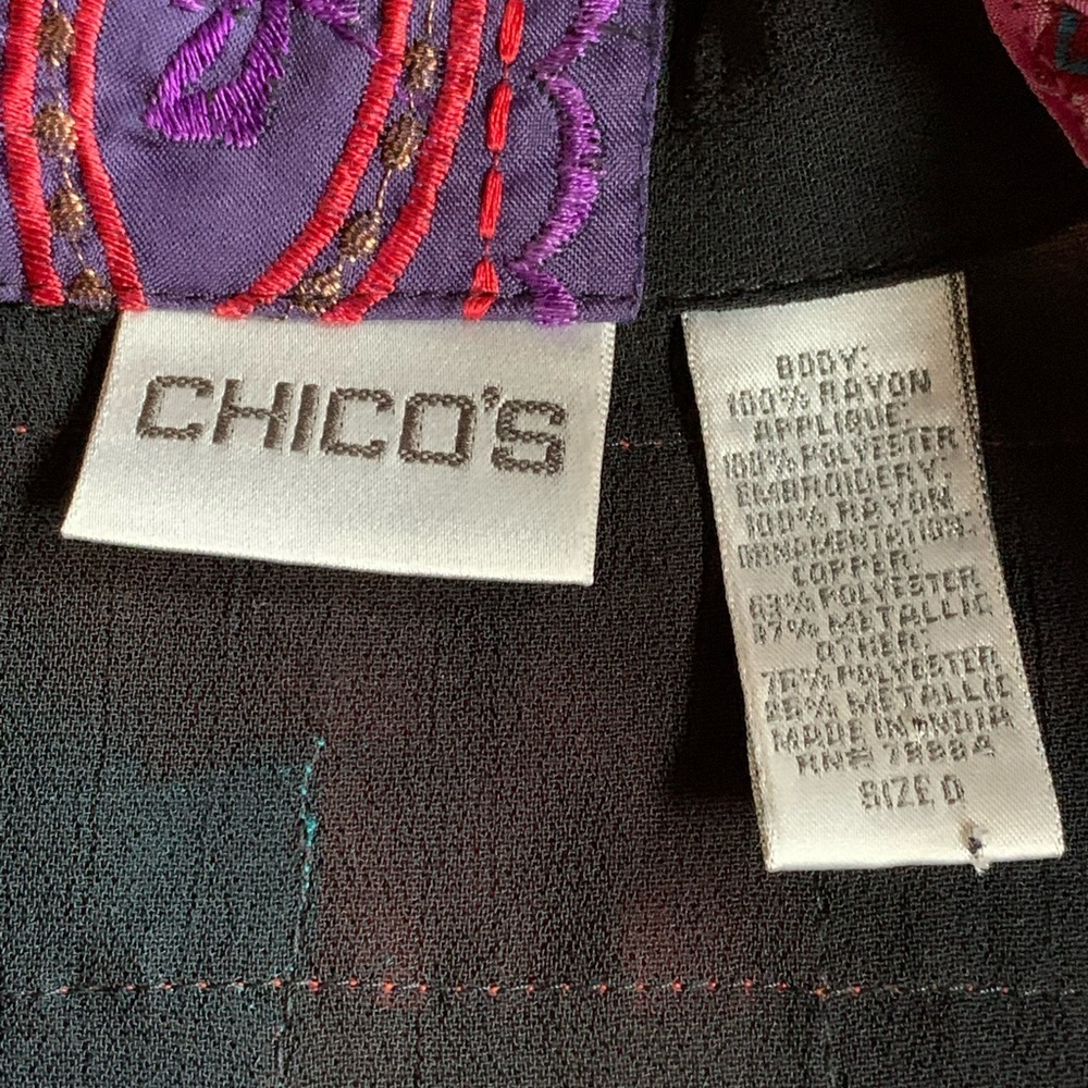 Chico’s 90’s Embroidery Patchwork Jacket‎ - image 8
